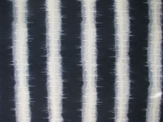 Navy Blue White Cotton Stripe