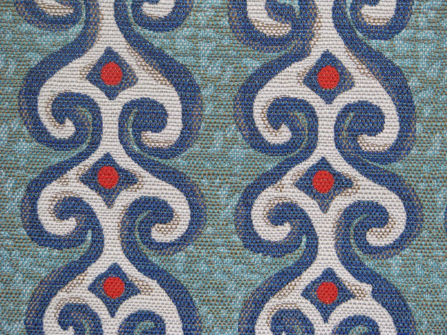 Blue teal Polyester Jacquard fabric