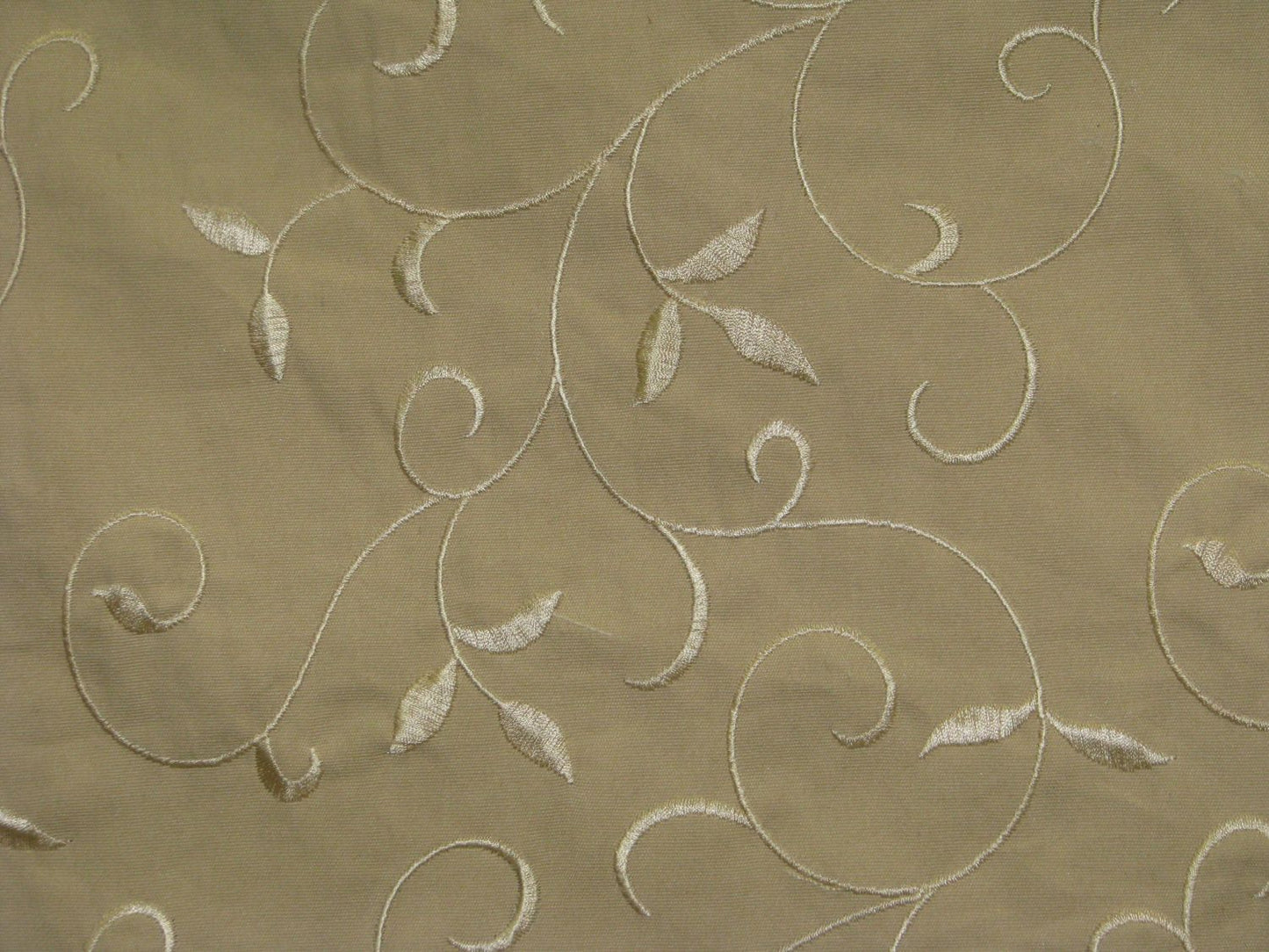 Scroll Teastain Cotton Embroidery Fabrics