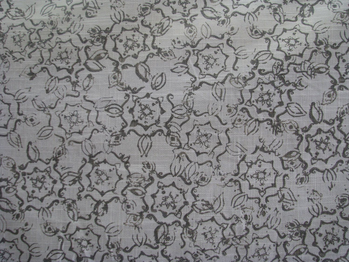 Rally Neutral Flower Linen Printed Fabrics