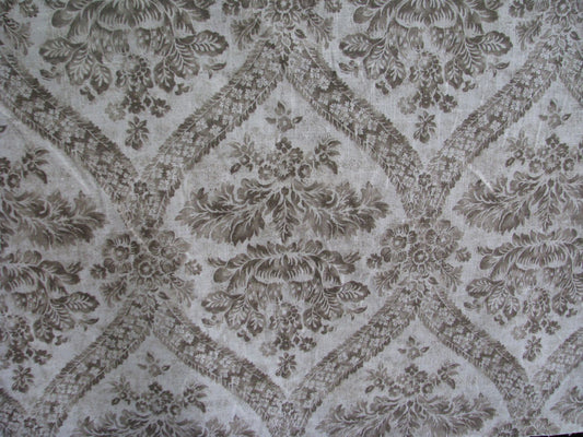 Beige/Brown Floral Printed Fabric P/Kaufmann