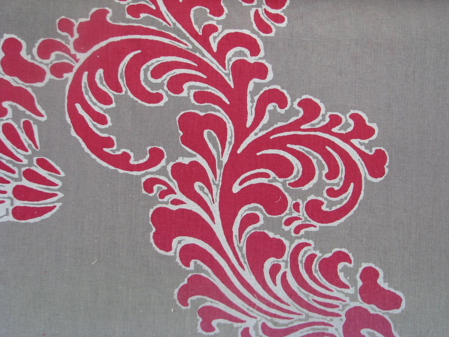 Cotton Grey Pink Printed Fabric