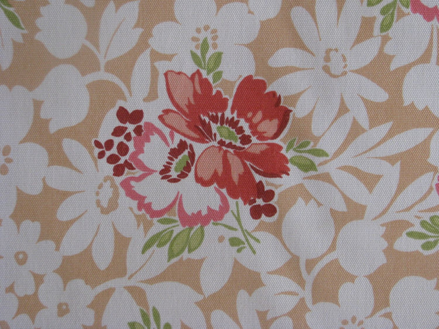 Cotton Red Flower Printed Fabric