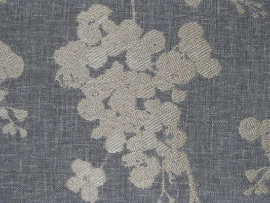 Grey Polyester Floral Jacquard Fabric